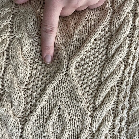 Abercrombie & Fitch Cottage Handknits Chunky Knit Sweater Women’s Large Ramie - Picture 9 of 12